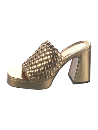 Souliers Martinez Leather Braided Accents Slides