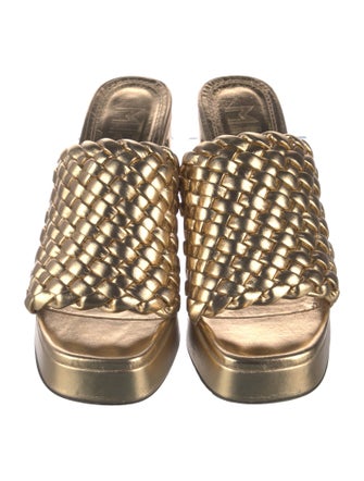 Souliers Martinez Leather Braided Accents Slides