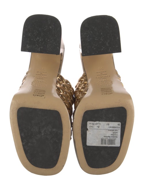 Souliers Martinez Leather Braided Accents Slides