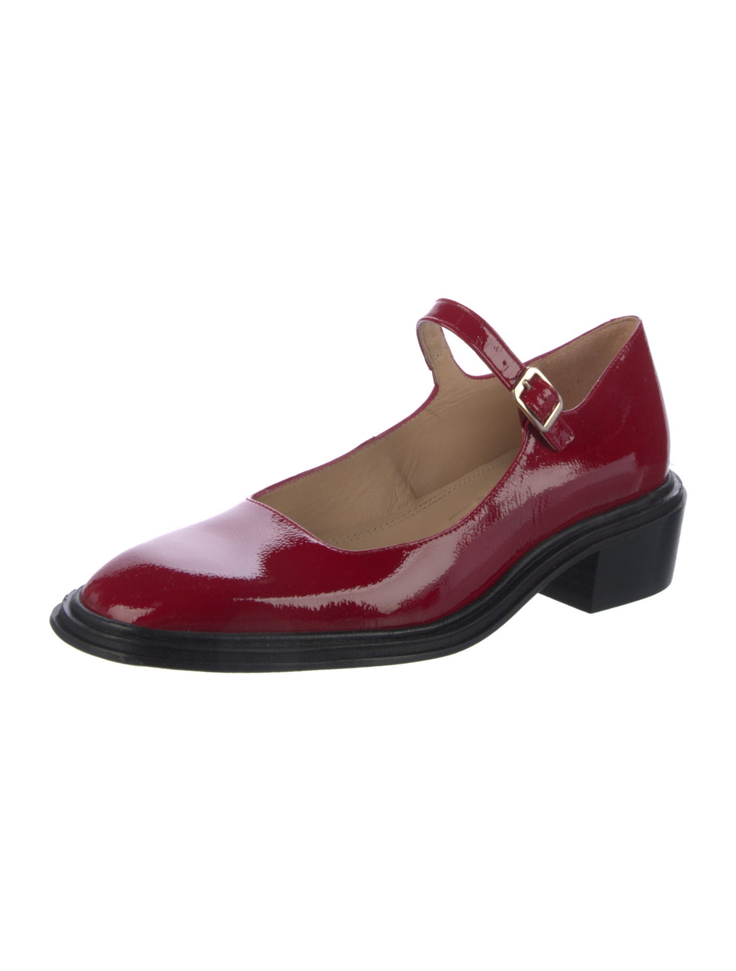 Souliers Martinez Patent Leather Mary Jane Flats
