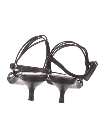 Souliers Martinez Leather Slingback Sandals