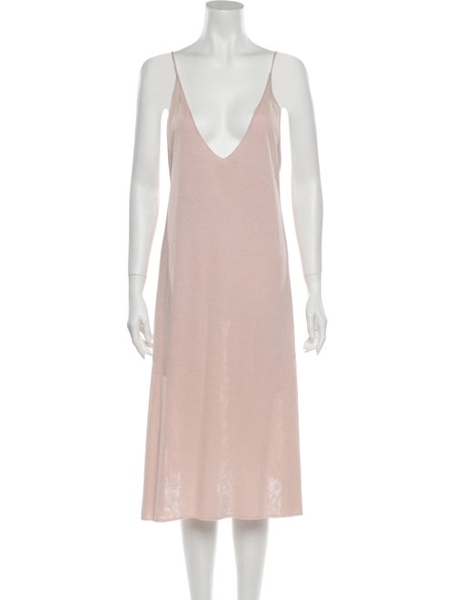 Soyer V-Neck Midi Length Dress Pink