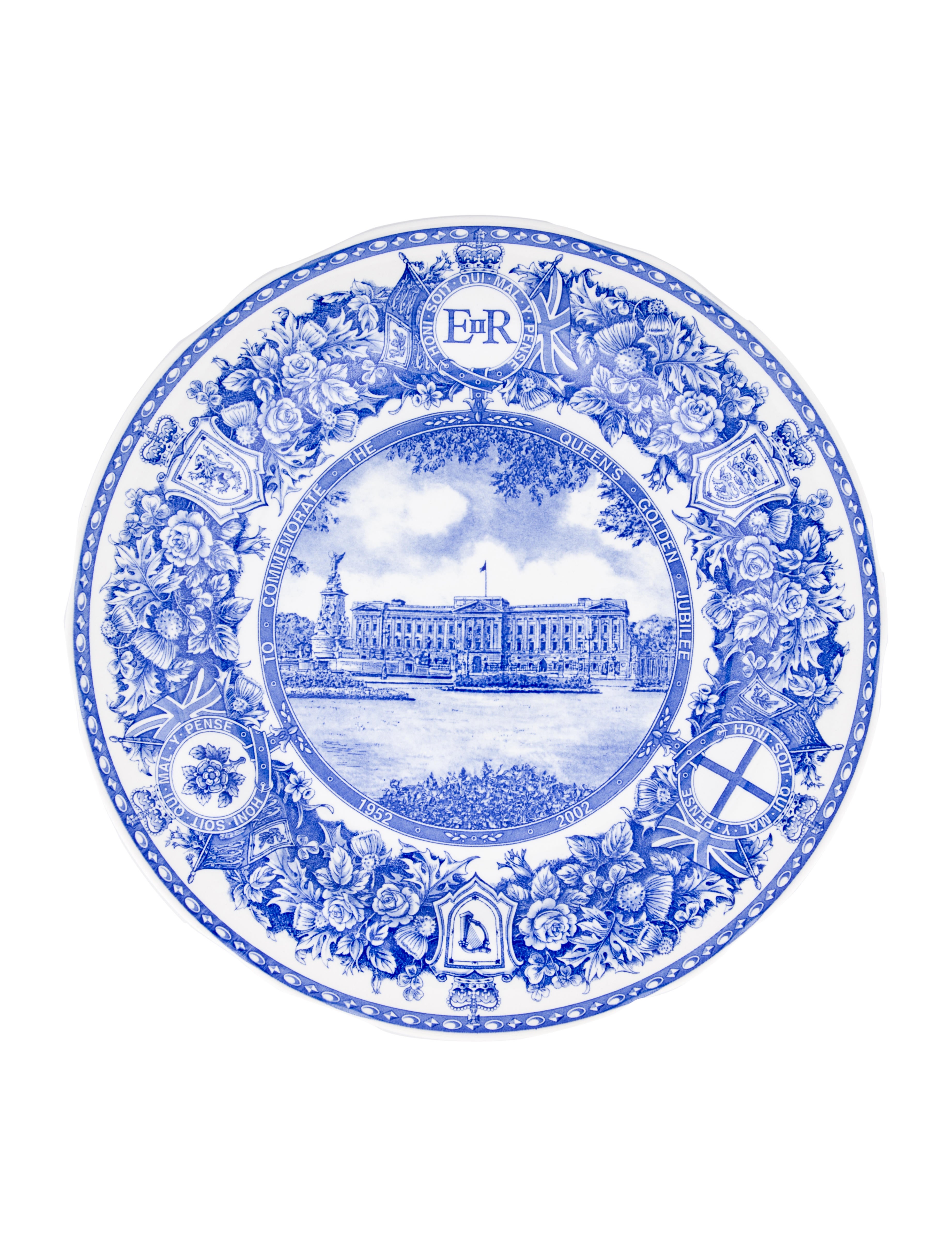 Spode Golden Jubilee Decorative Plate Blue Decorative Accents, Decor