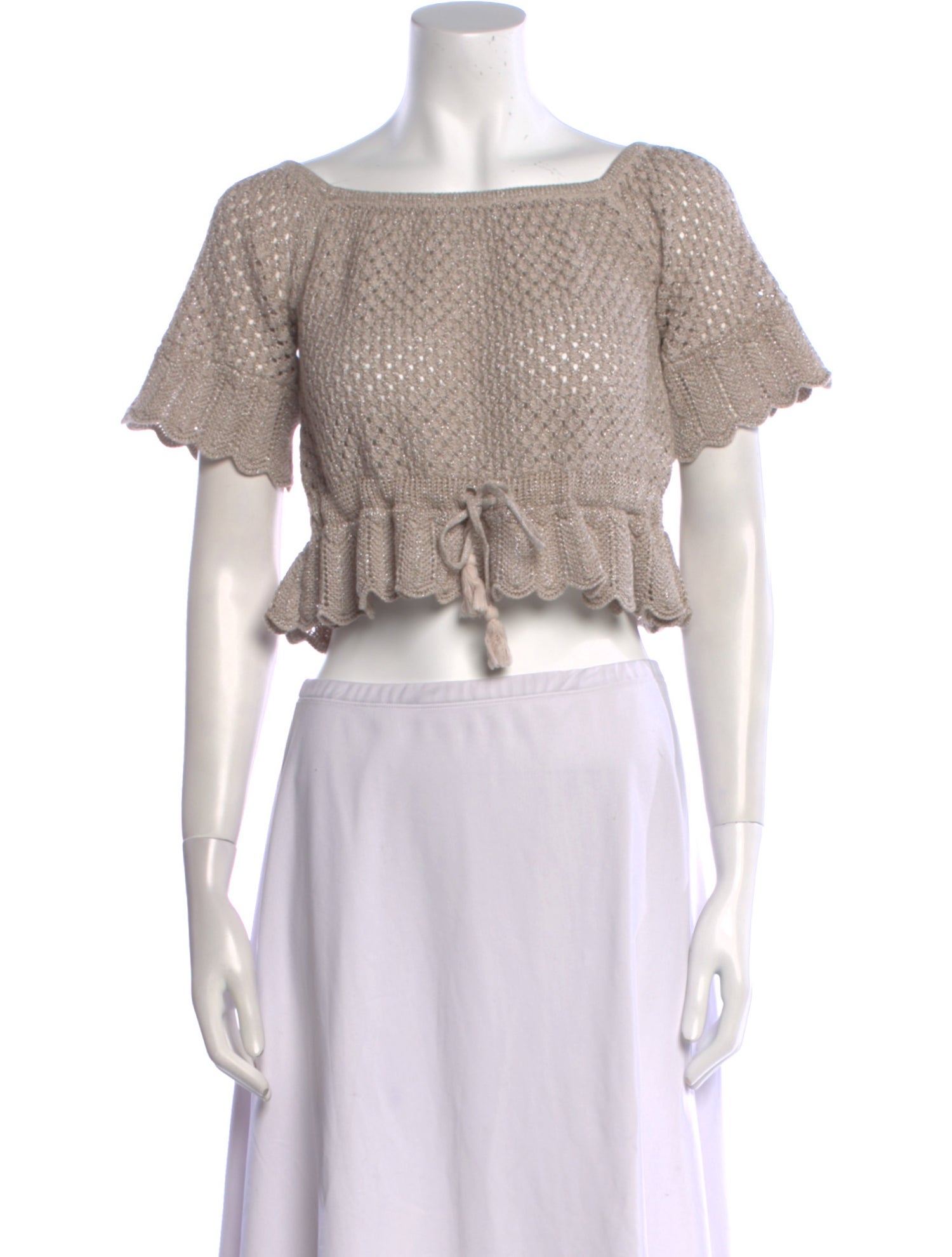 Spell & The Gypsy Collective Square Neckline Short Sleeve Crop Top