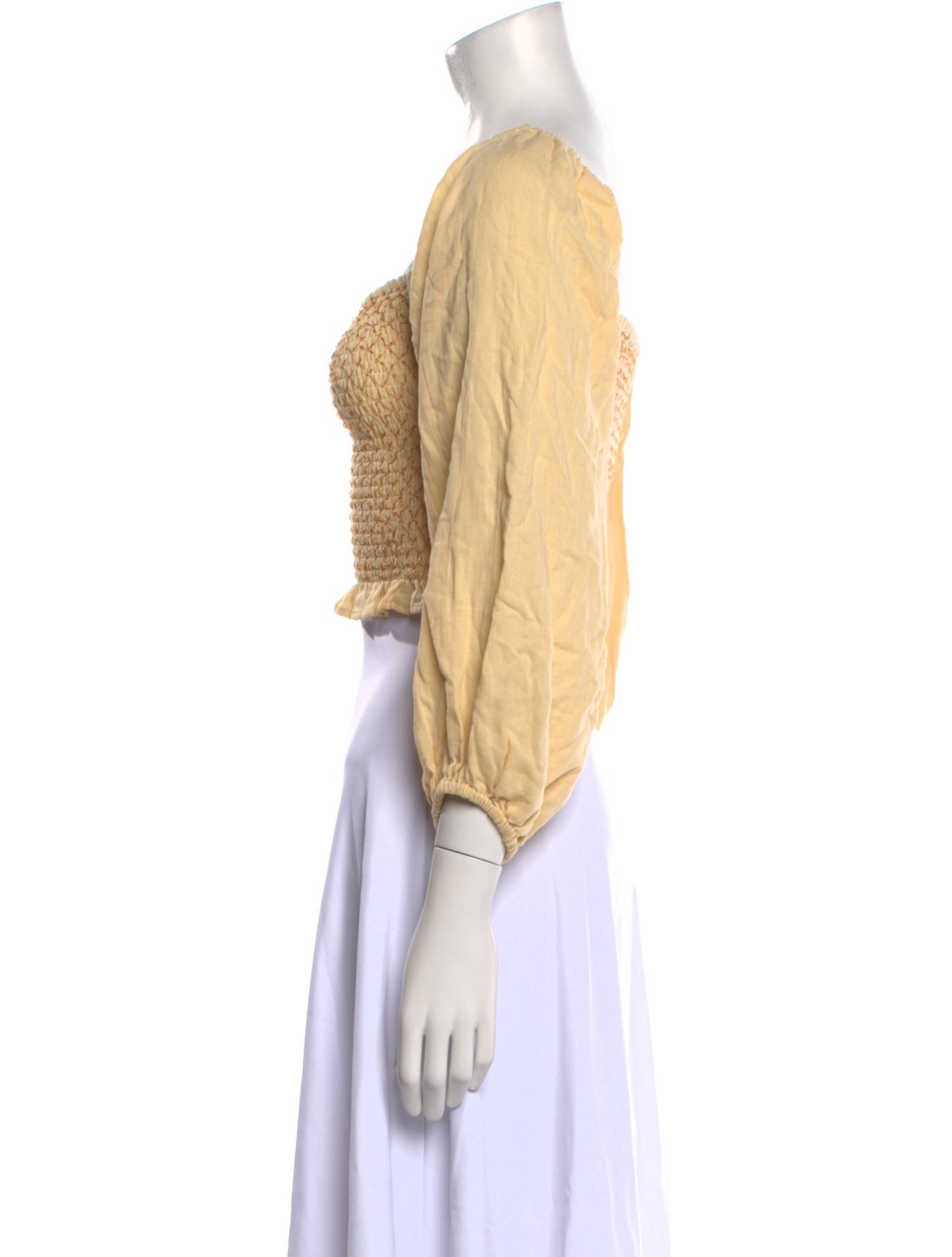 Spell & The Gypsy Collective Square Neckline Three-Quarter Sleeve Crop Top