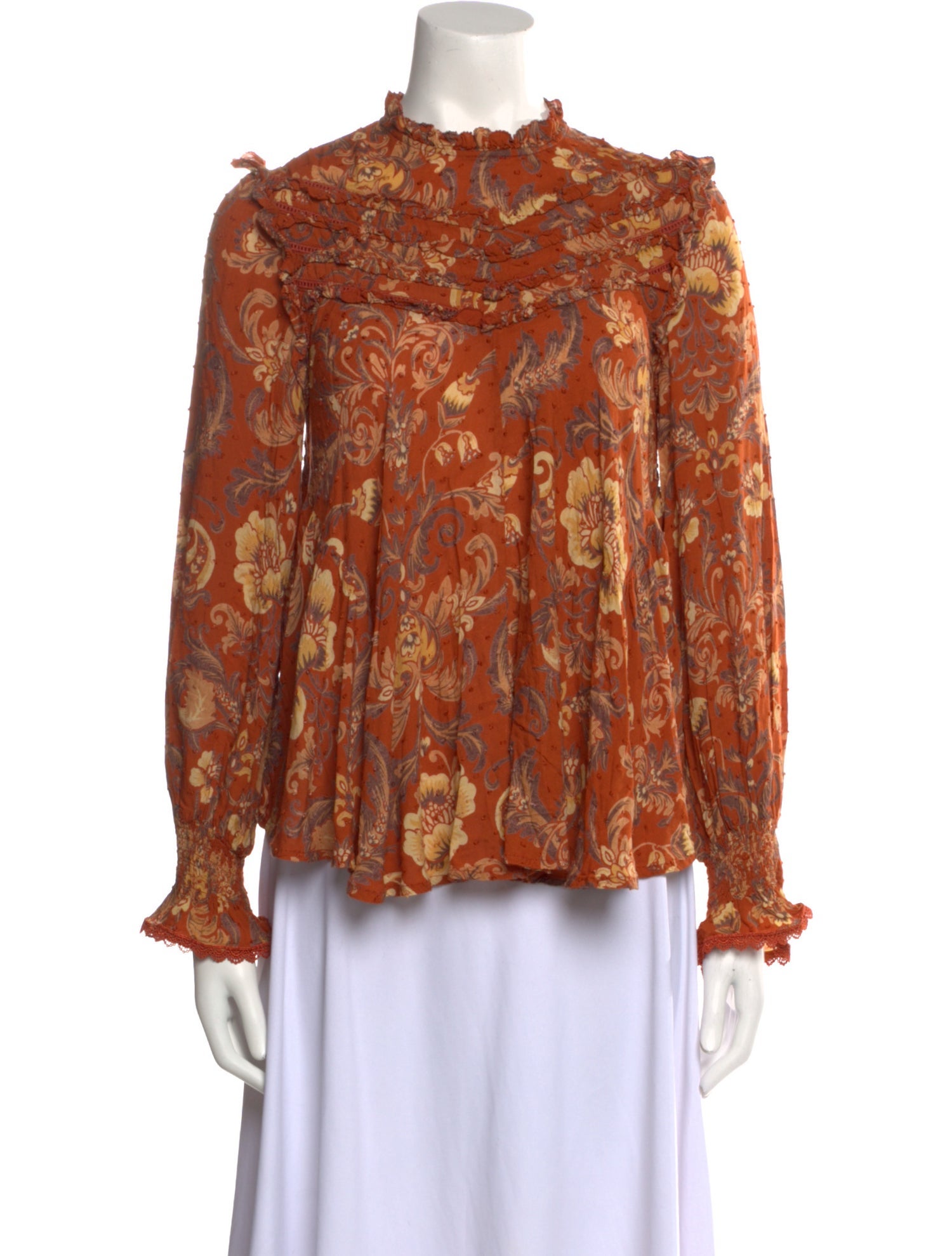 Spell & The Gypsy Collective Floral Print Mock Neck Blouse