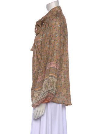 Spell & The Gypsy Collective Floral Print Tie Neck Button-Up Top