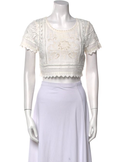 Spell & The Gypsy Collective Scoop Neck Short Sleeve Crop Top