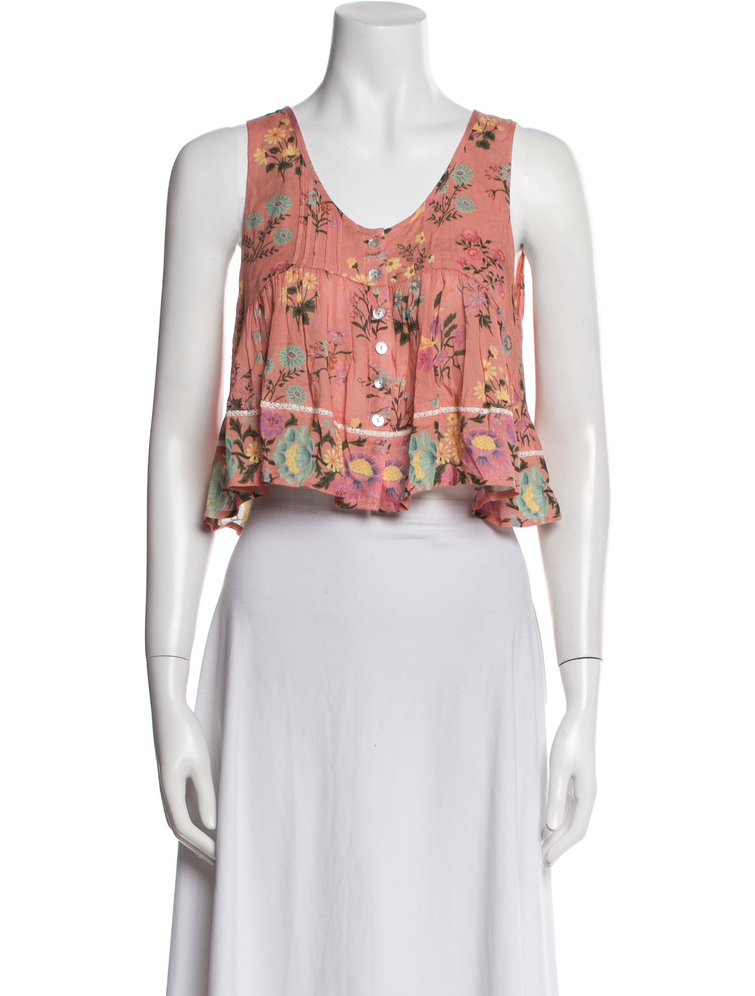 Spell & The Gypsy Collective Floral Print Scoop Neck Crop Top w/ Tags