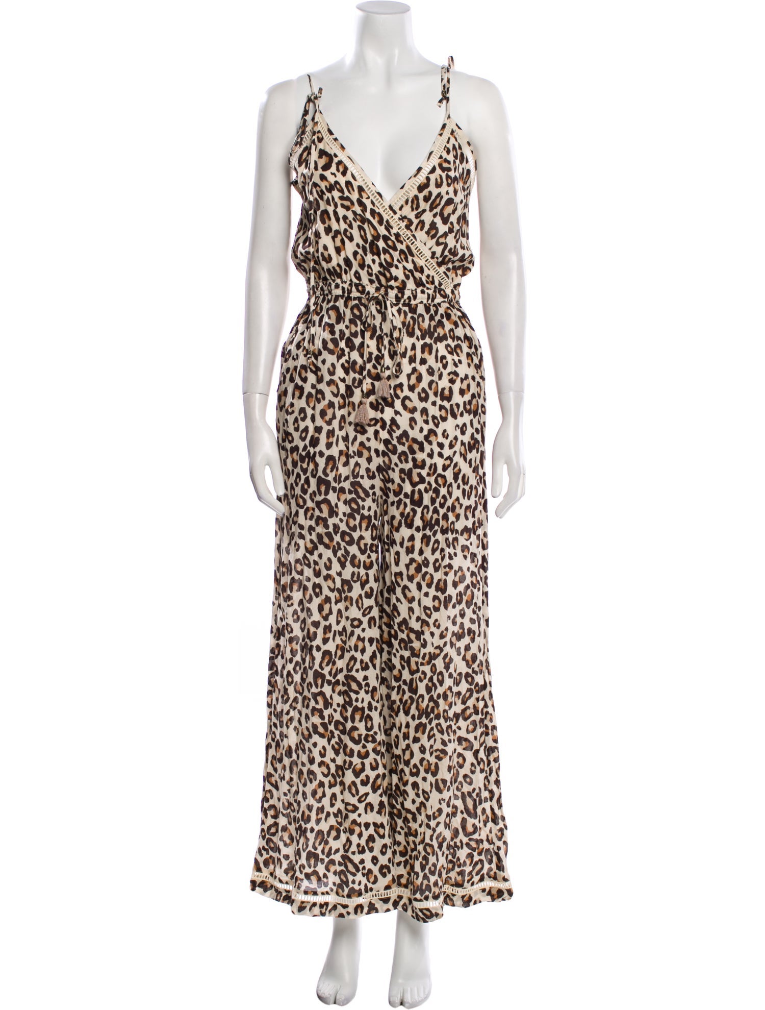 Spell & The Gypsy Collective Animal Print Plunge Neckline Jumpsuit w/ Tags