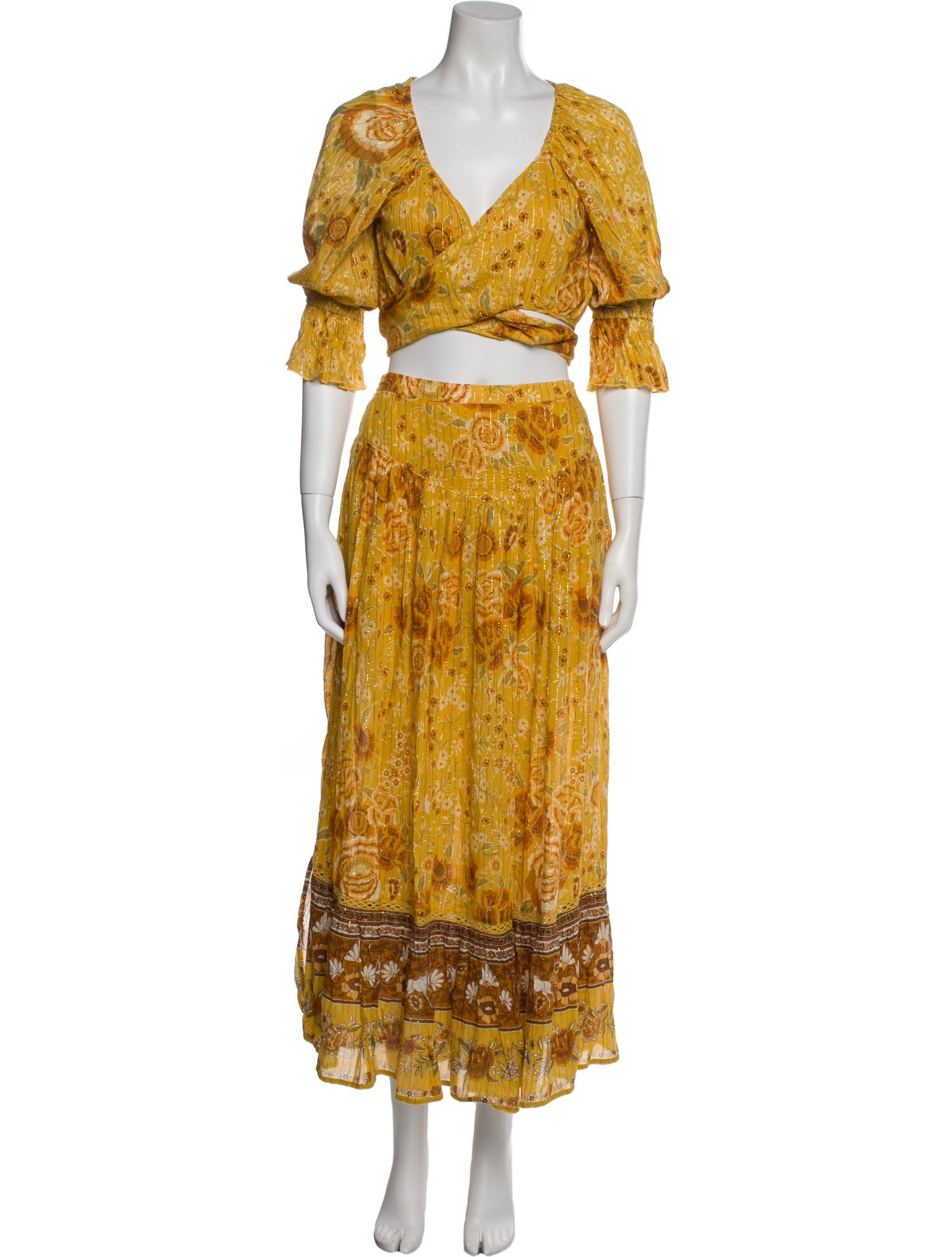 Spell & The Gypsy Collective Floral Print Ruffle Embellishment Skirt Set