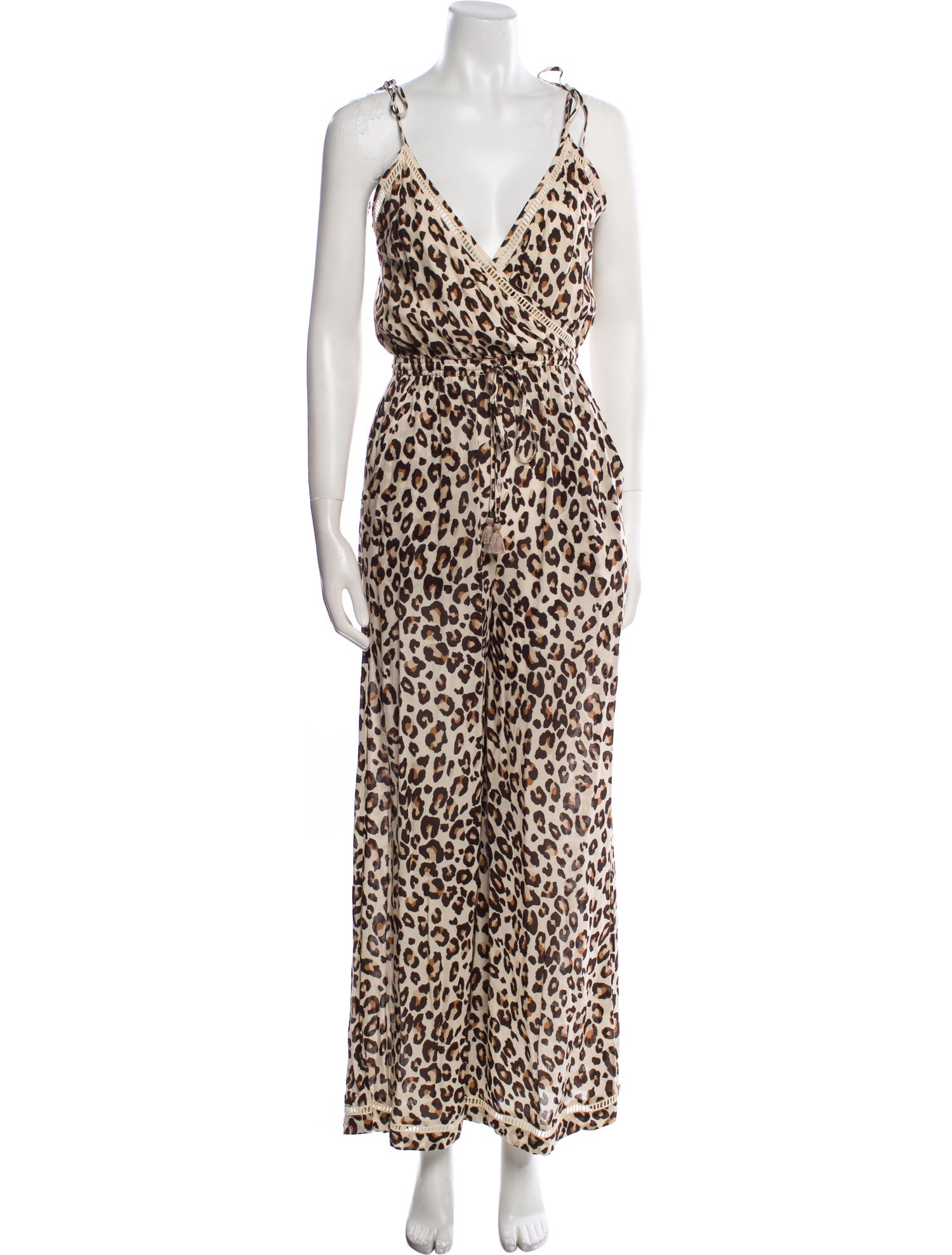 Spell & The Gypsy Collective Animal Print Plunge Neckline Jumpsuit