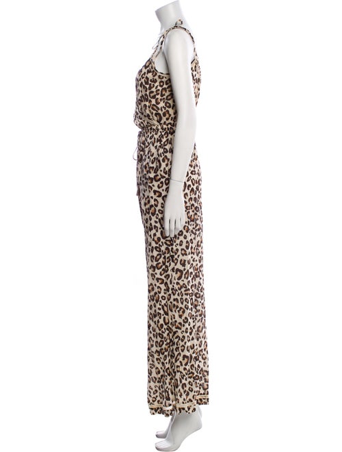 Spell & The Gypsy Collective Animal Print Plunge Neckline Jumpsuit