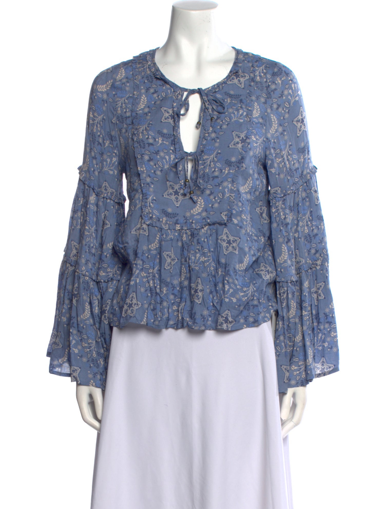 Spell & The Gypsy Collective Printed Tie Neck Blouse w/ Tags