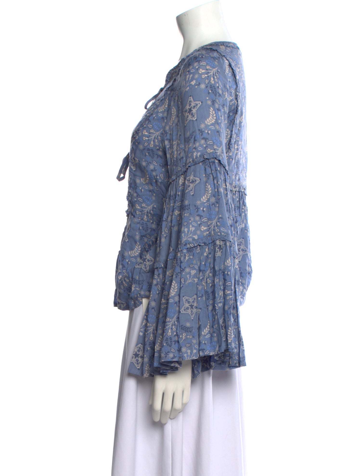 Spell & The Gypsy Collective Printed Tie Neck Blouse w/ Tags