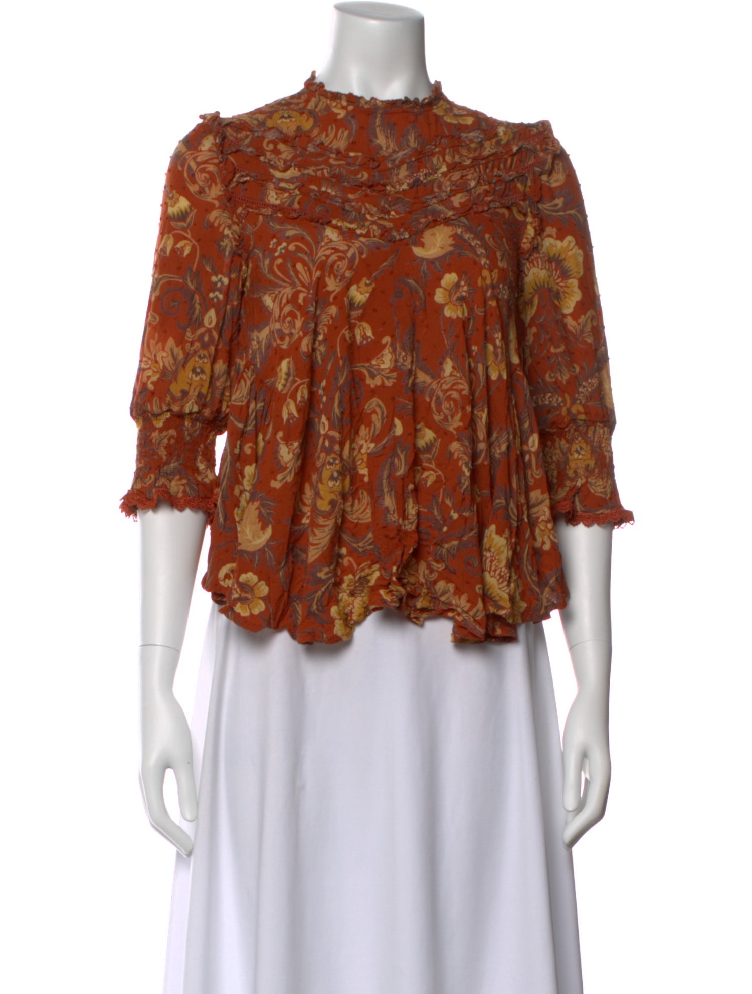 Spell & The Gypsy Collective Floral Print Mock Neck Blouse