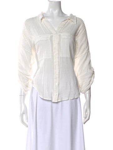 Pre-owned Spell & The Gypsy Collective Three-quarter Sleeve Button-up Top In White