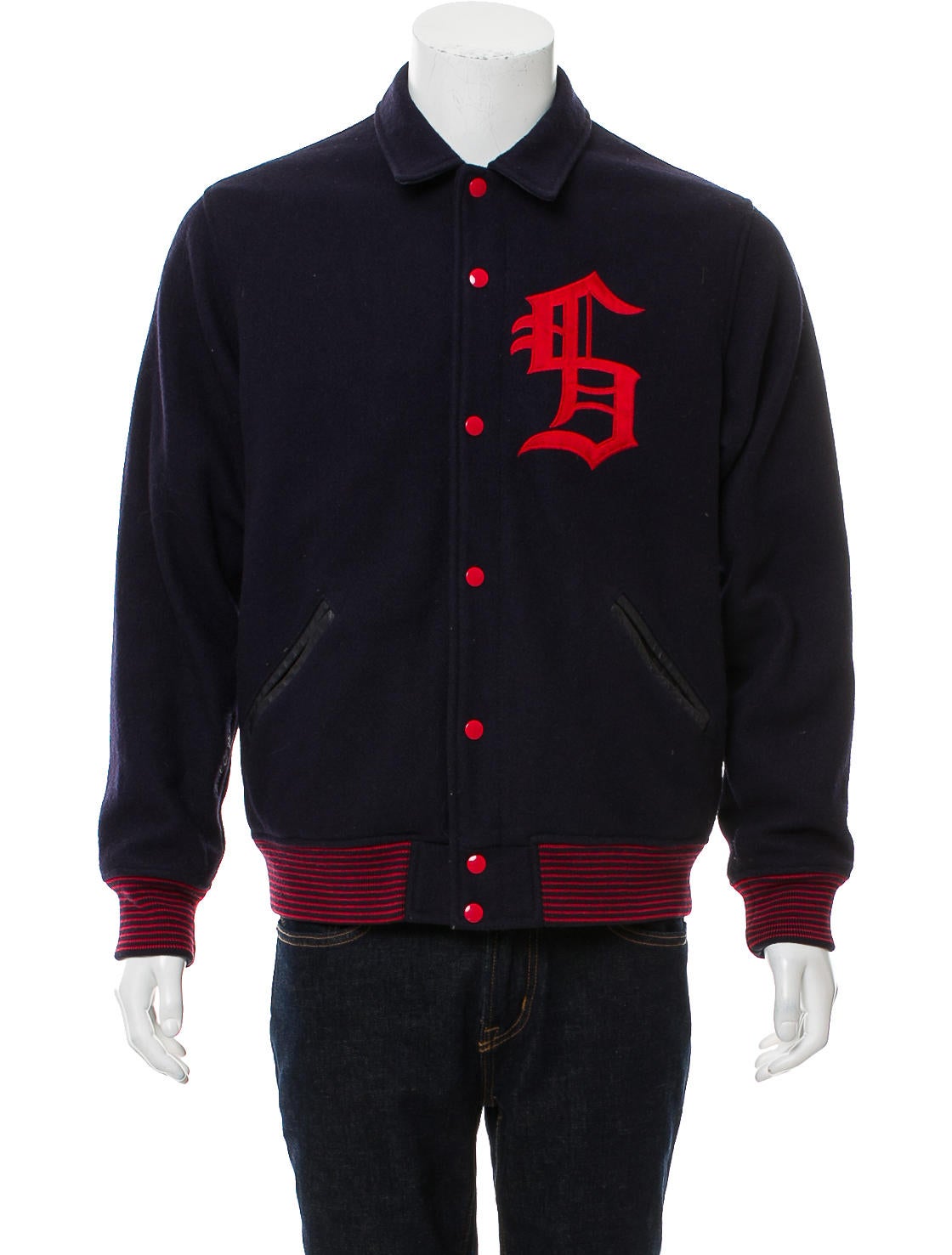 Supreme Thrill of Victory Varsity Bomber Jacket - Blue Outerwear