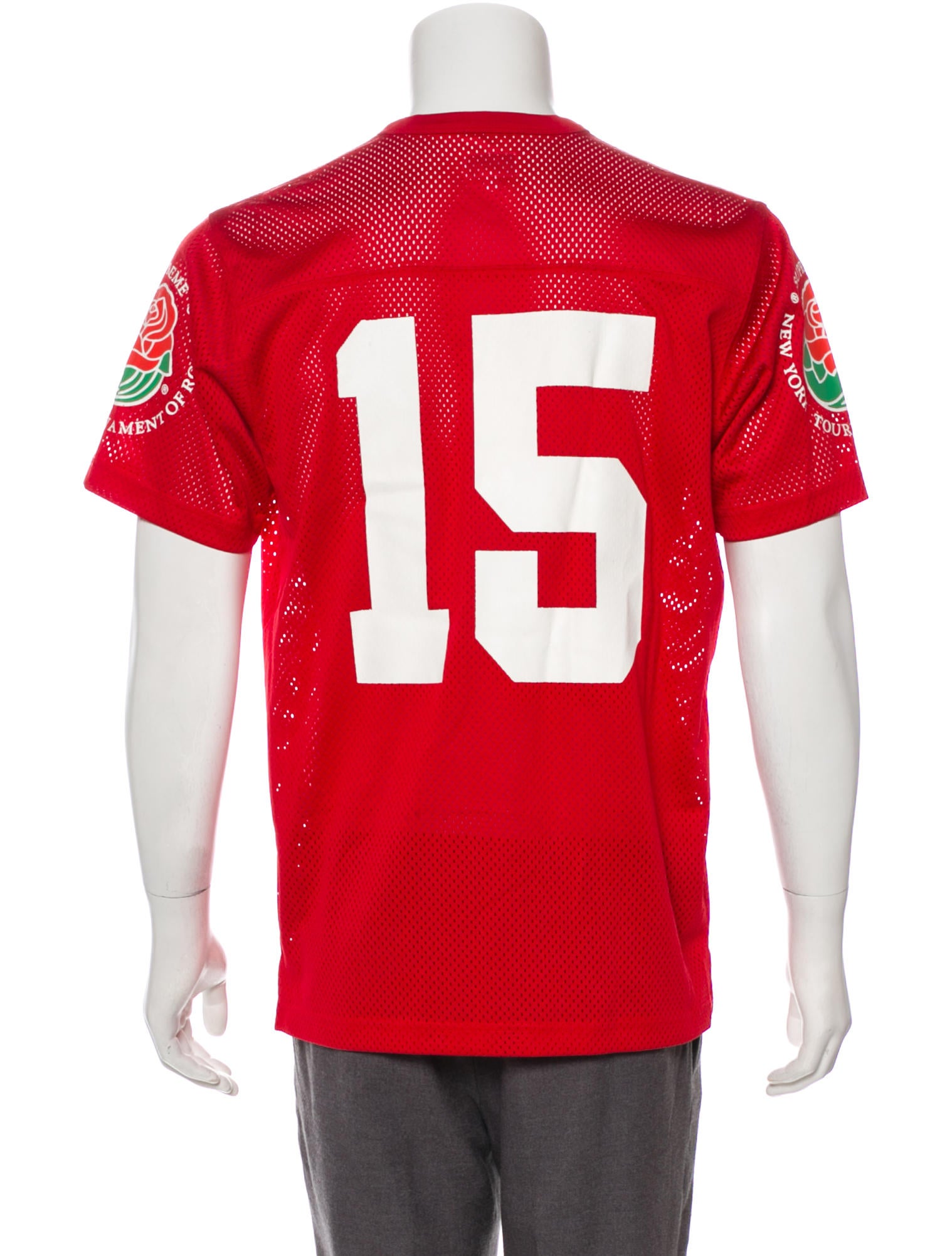 Supreme Rose Bowl Football Jersey - Red T-Shirts, Clothing