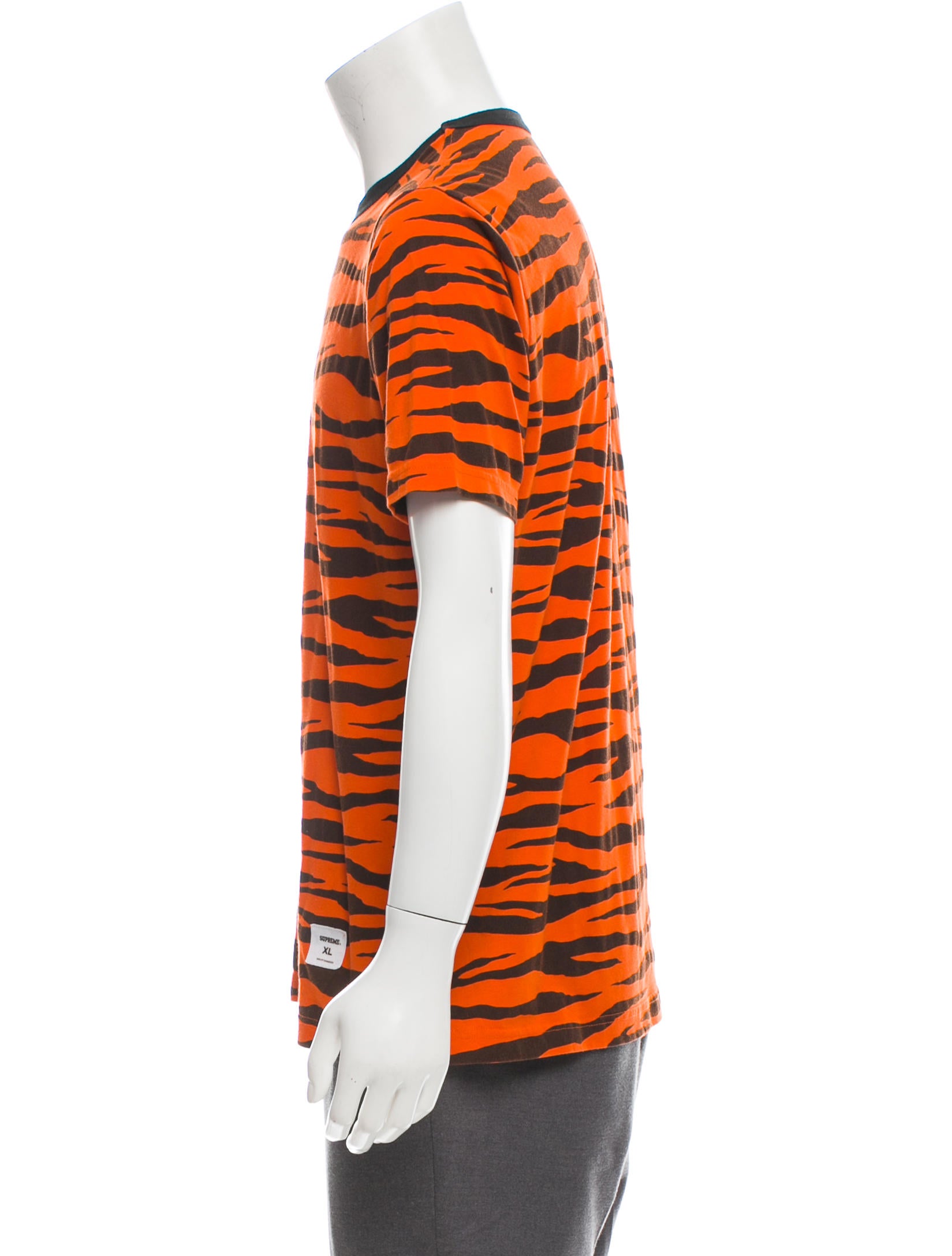 Supreme Tiger Stripe T-Shirt - Orange T-Shirts, Clothing