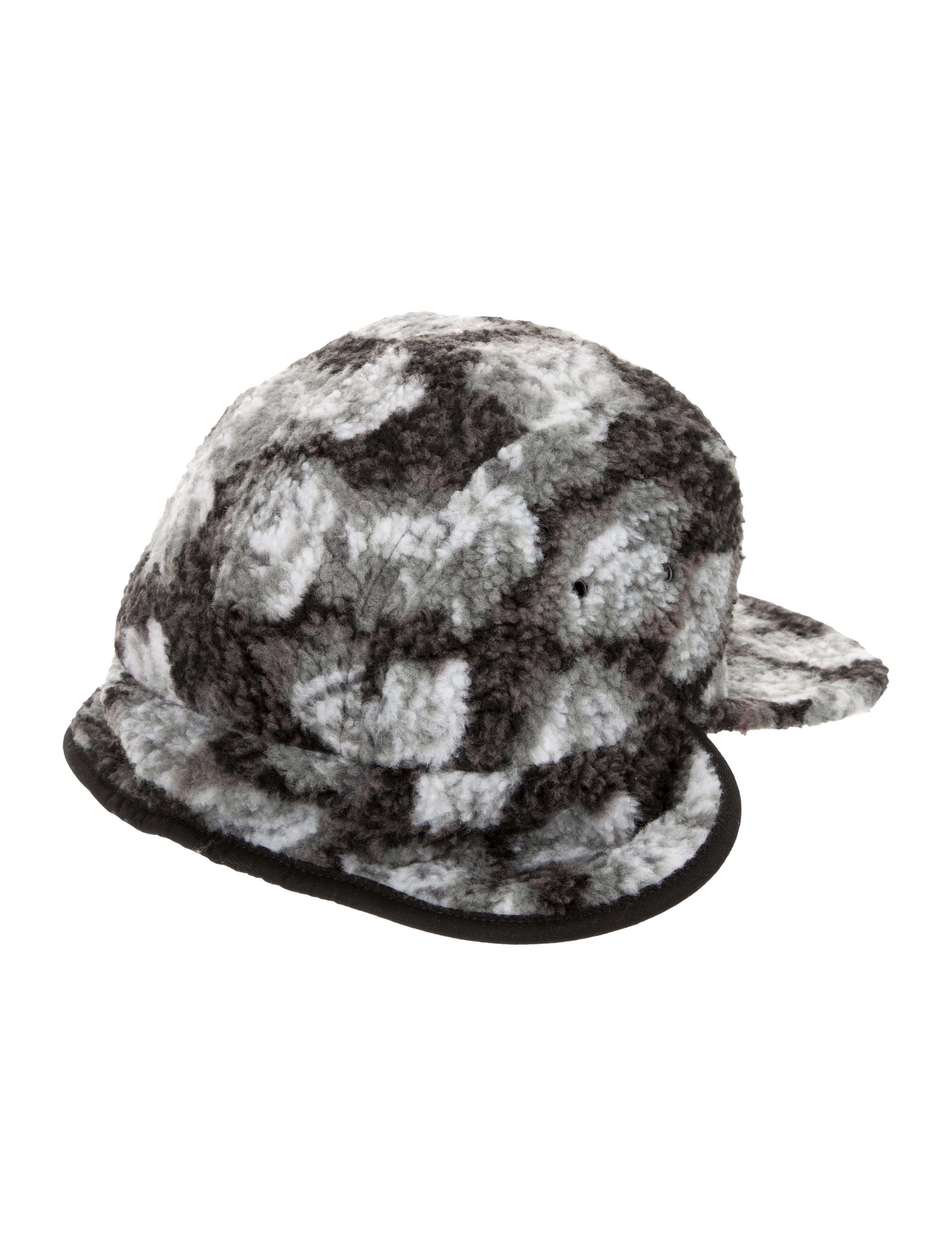 Supreme Roses Sherpa Fleece Earflap Camp Cap - Grey Hats