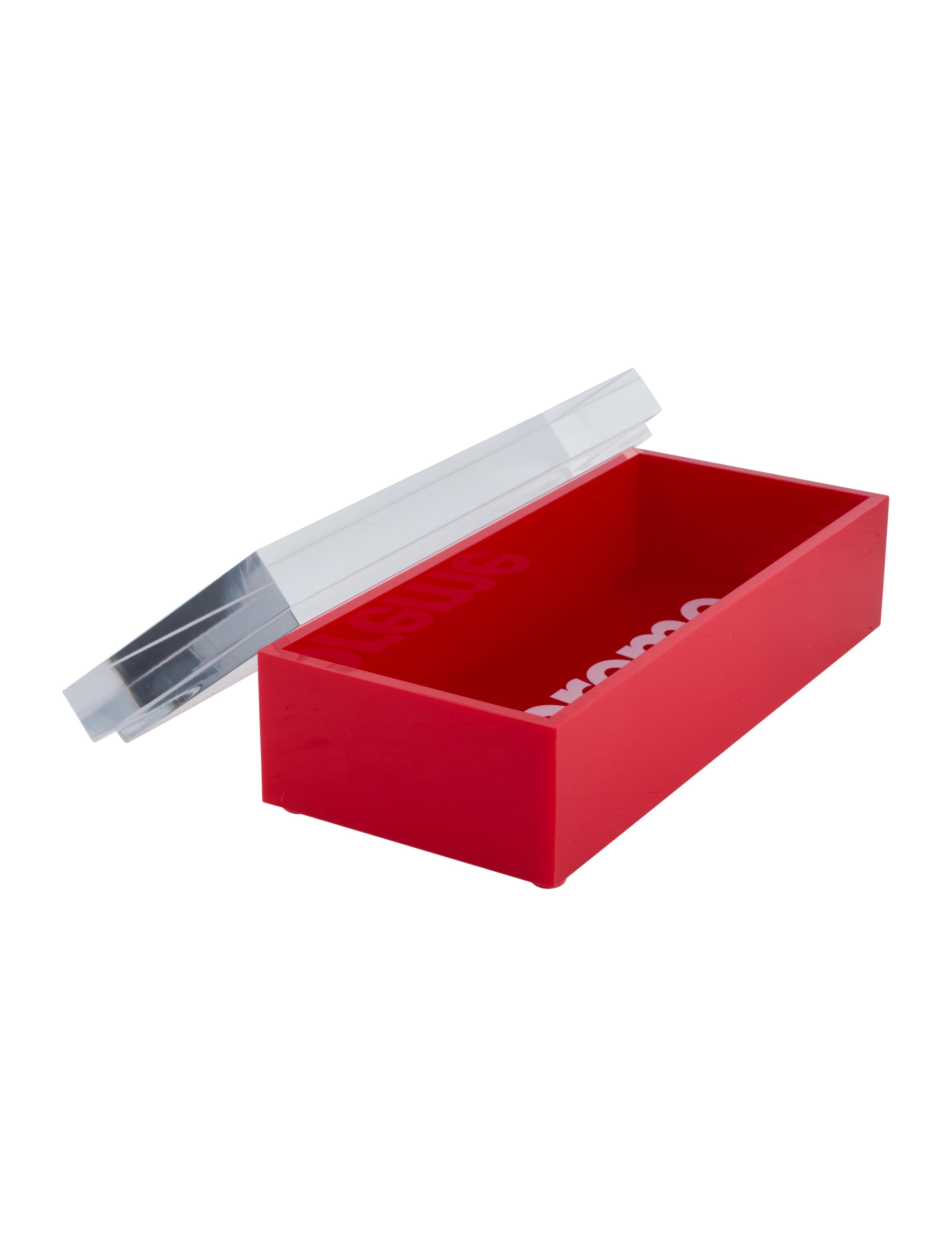 Supreme Acrylic Lucite Box - Red Decorative Accents, Decor