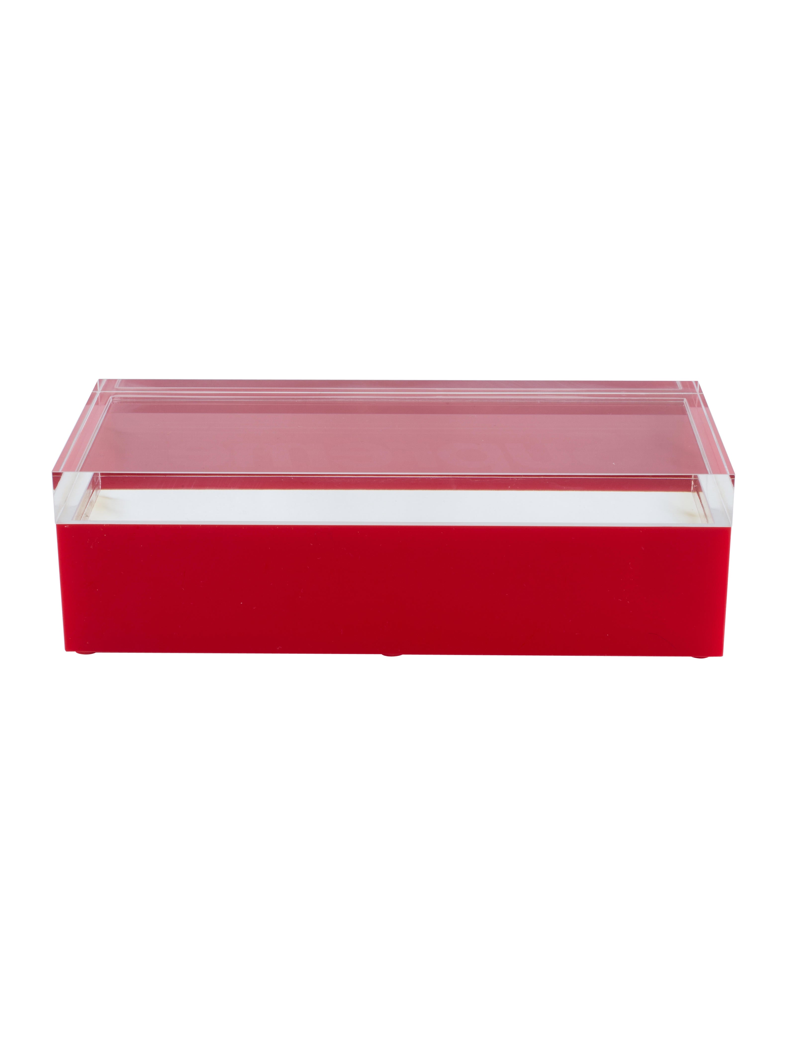 Supreme Acrylic Lucite Box - Red Decorative Accents, Decor
