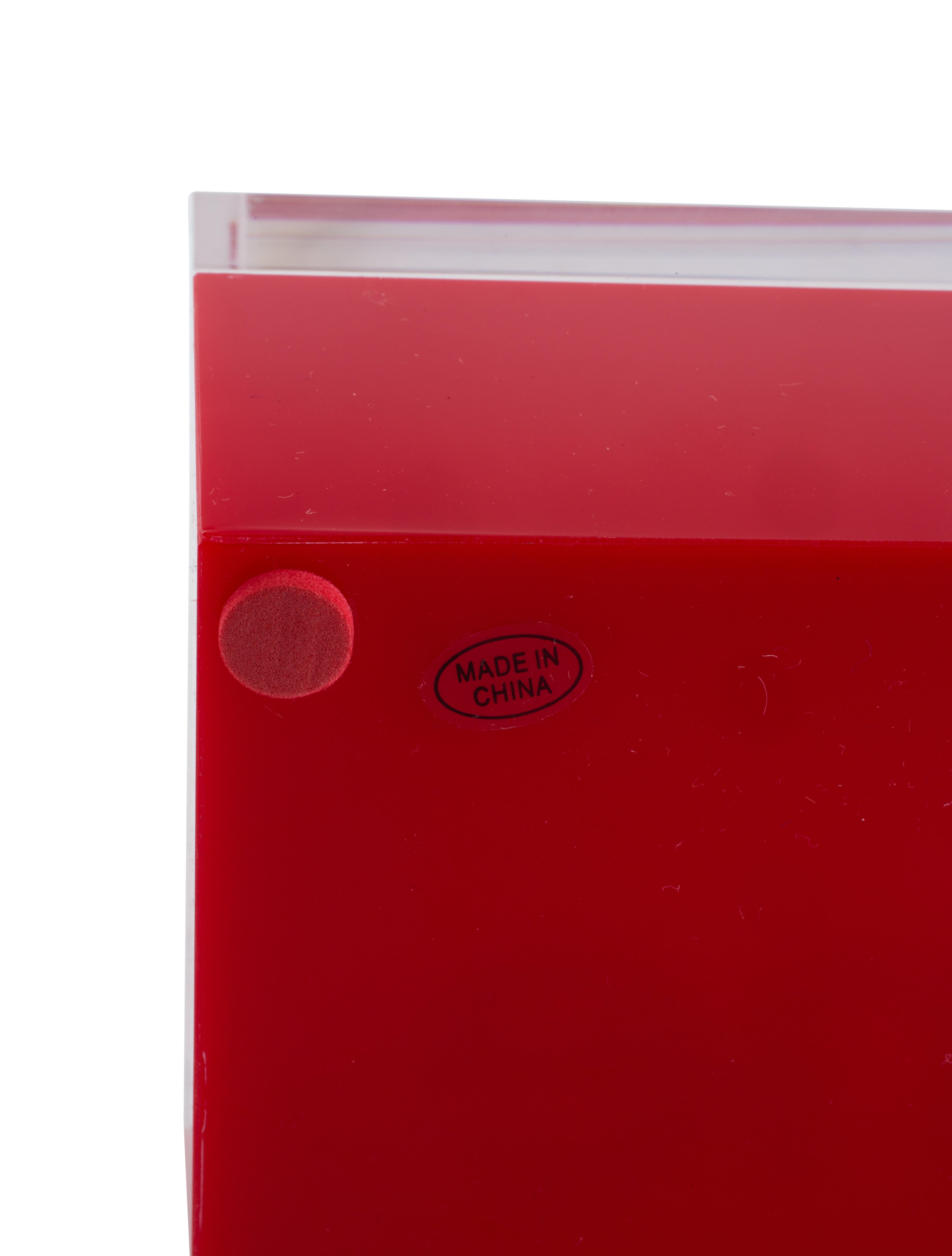 Supreme Acrylic Lucite Box - Red Decorative Accents, Decor