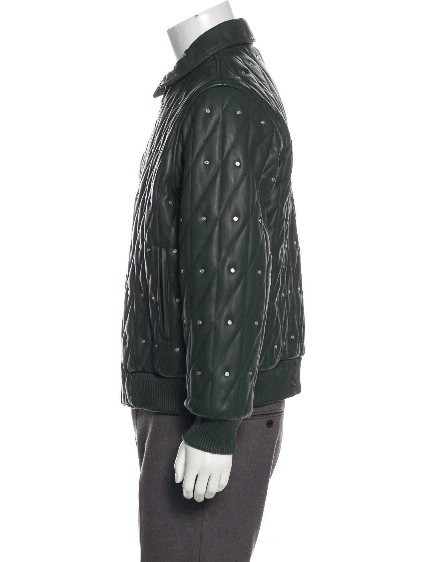 supreme quilted studded leather jacket