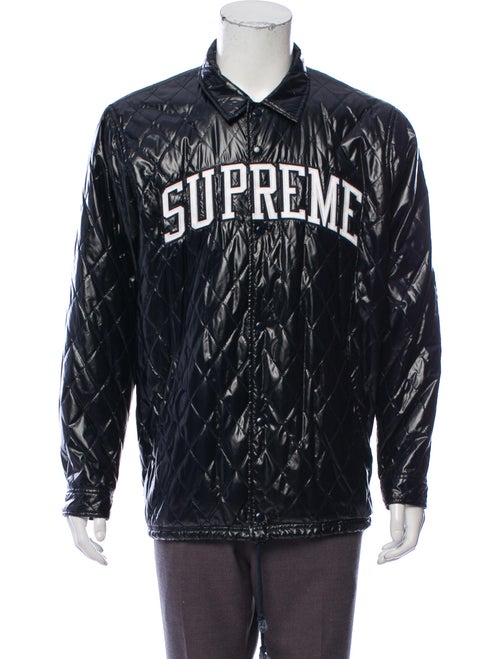 Supreme Quilted Arc Logo Coaches Jacket navy