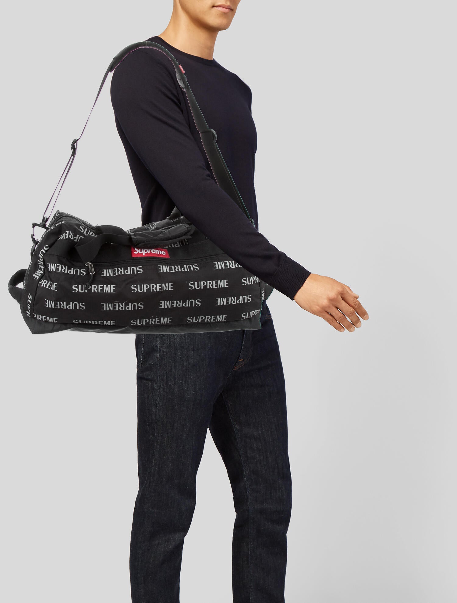 Supreme 3M Reflective Repeat Duffle Bag - Black Weekenders, Bags
