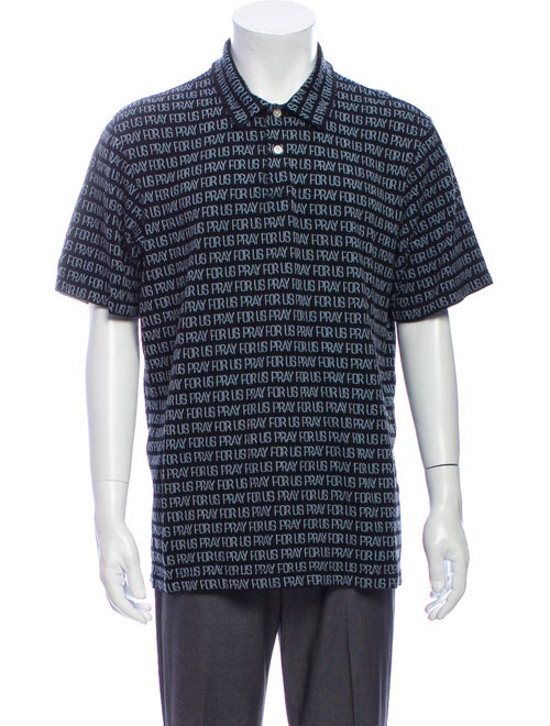 Supreme 2018 Pray For Us Jacquard Polo Shirt Black
