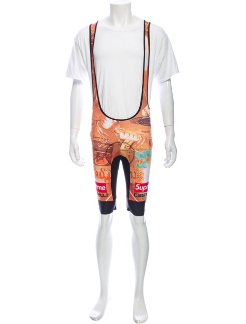 Supreme Graphic Print Athletic Shorts Brown