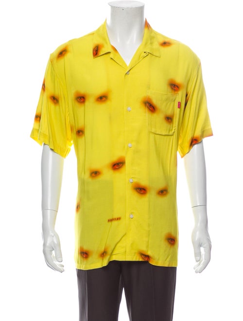 Supreme 2019 Eyes Rayon Shirt Shirt w/ Tags Yellow