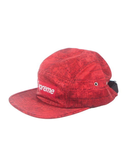 Supreme Snake Jacquard Camp Cap red