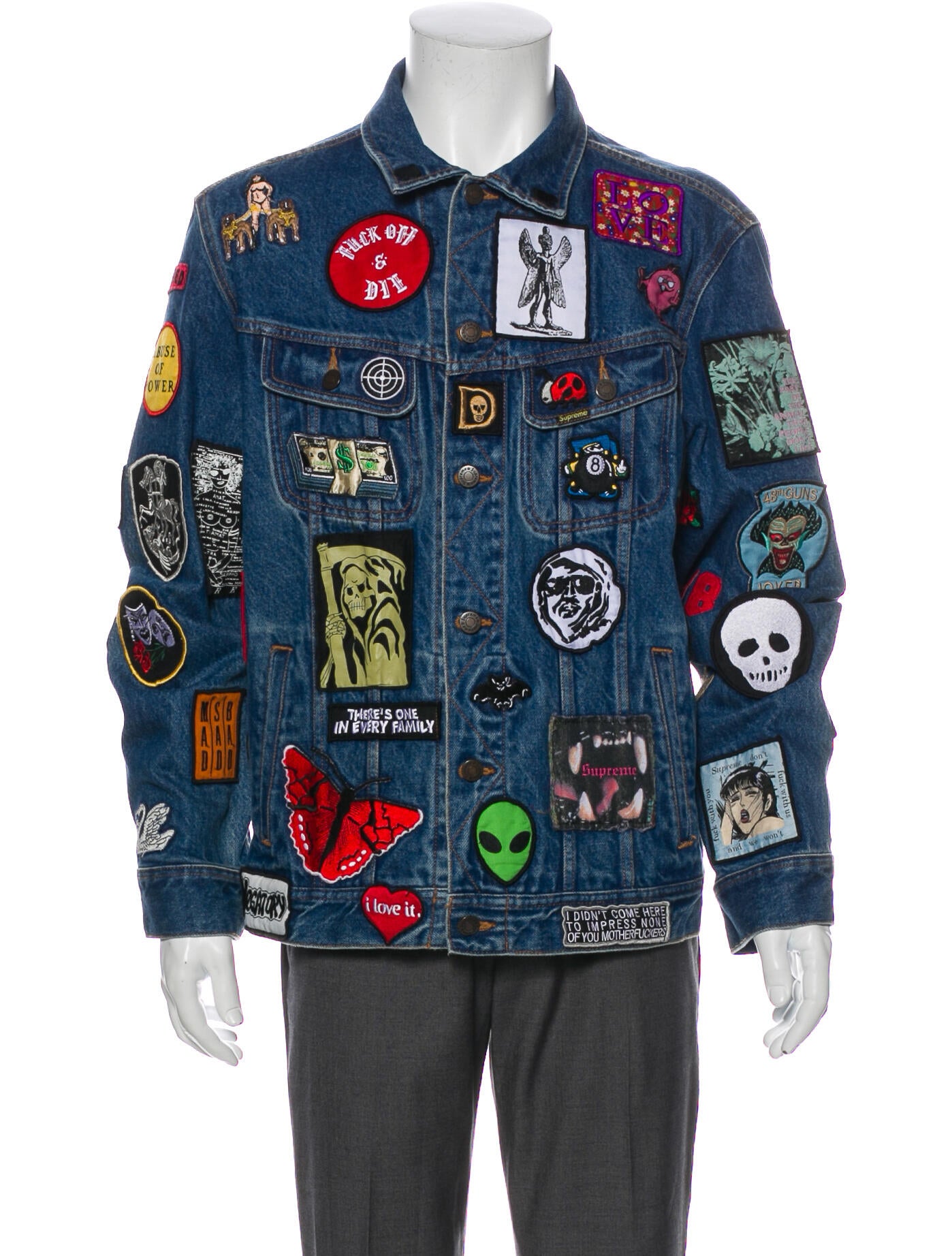 supreme patches denim jacket