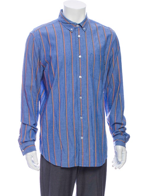 Supreme Striped Long Sleeve Shirt Blue