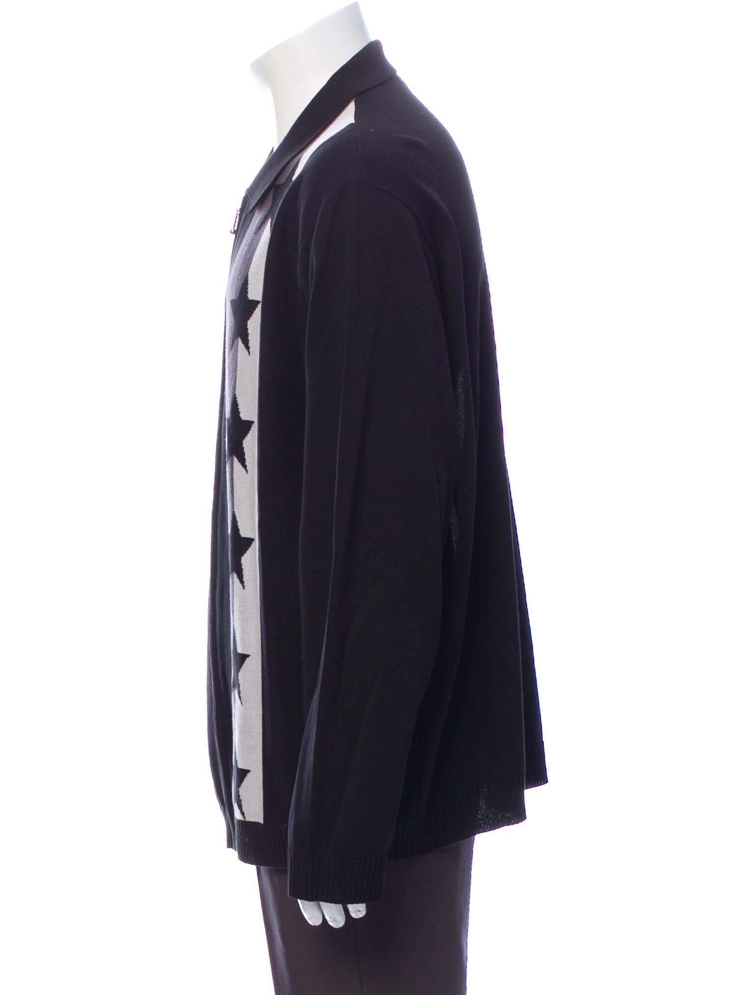 Supreme 2020 Stars Zip Up Polo Sweater - Black Sweaters, Clothing