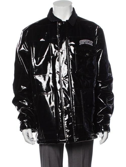 Supreme 2018 Quilted Patent Vinyl Work Puffer Coat