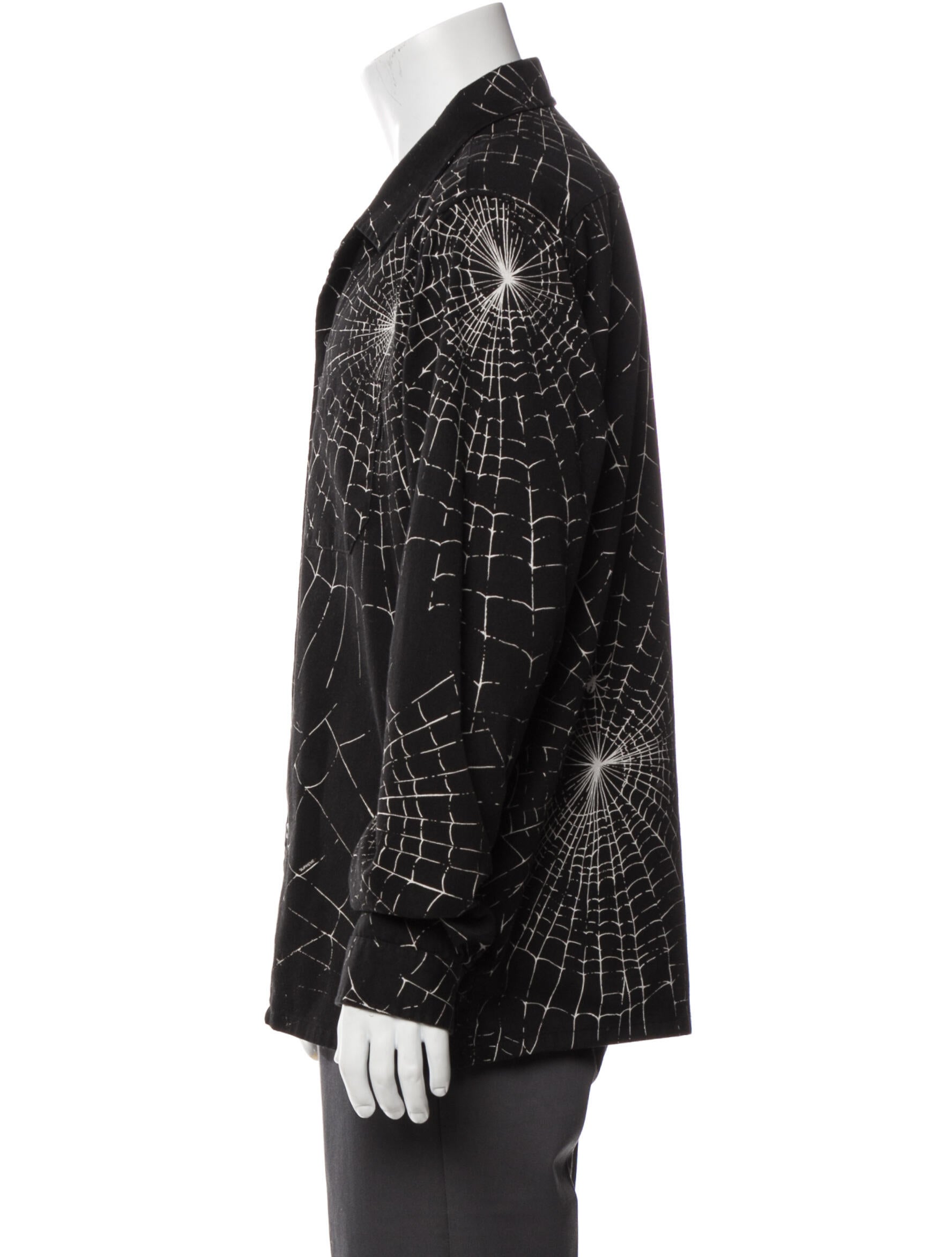 トップス Supreme Spider Web Shirt Black M 16AW Supreme 2016 Spider Web Shirt - Black Casual Shirts, Clothing