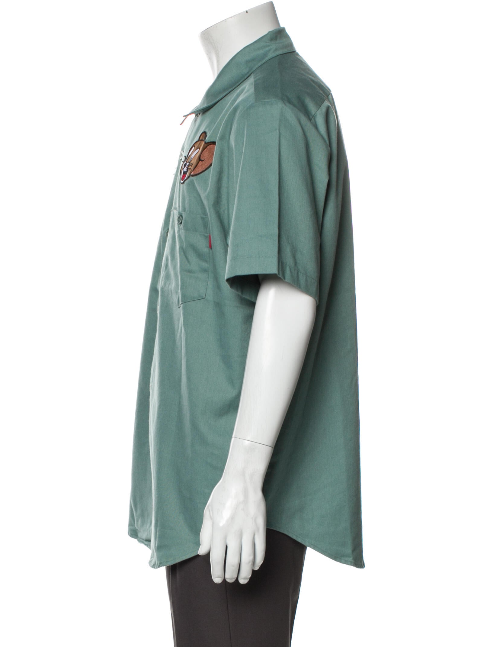 Supreme 2016 Tom & Jerry Work Shirt - Green Casual Shirts
