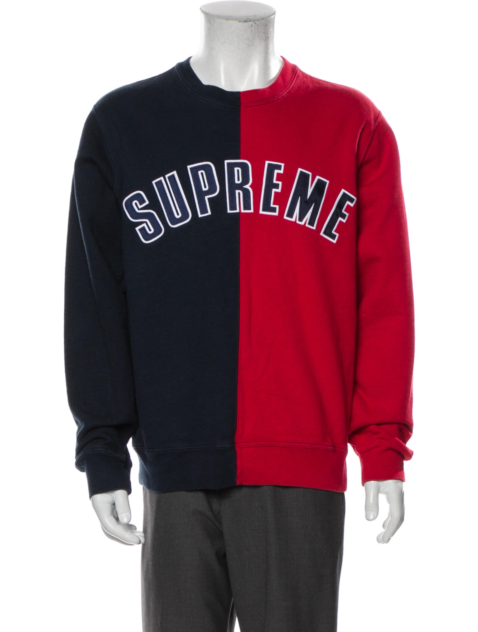 supreme split crewneck black