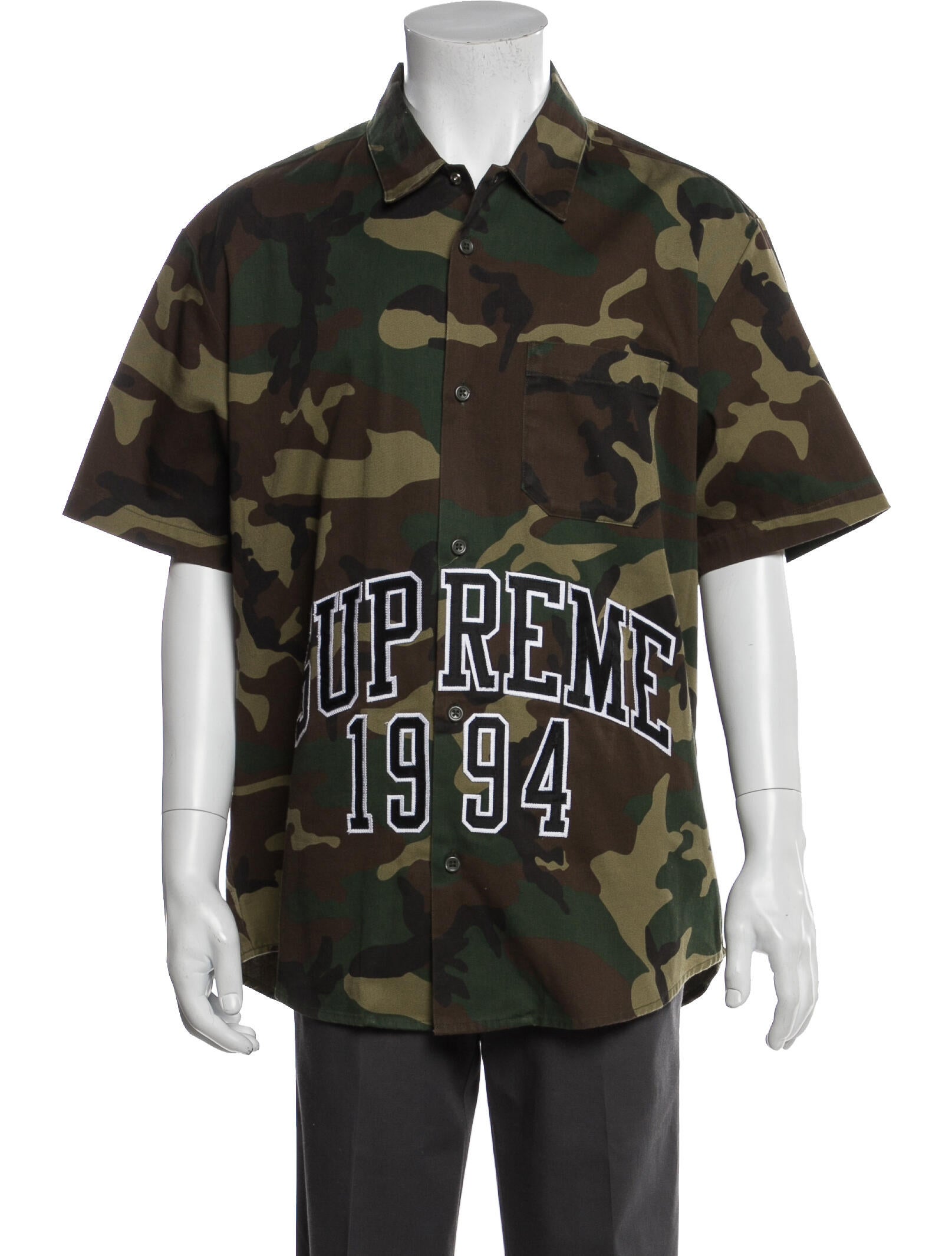 supreme arc logo work shirt