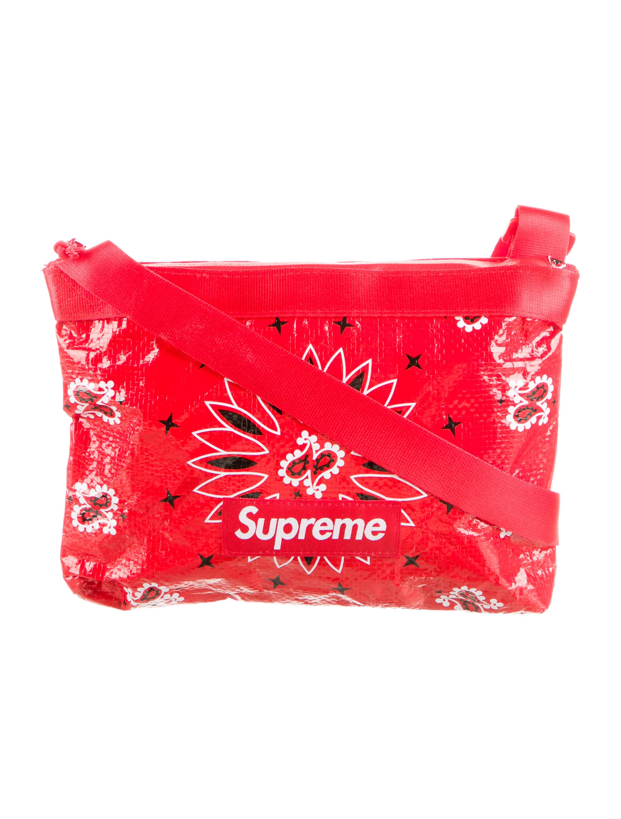 Supreme 2021 Bandana Tarp Side Bag w/ Tags Red Messenger Bags, Bags
