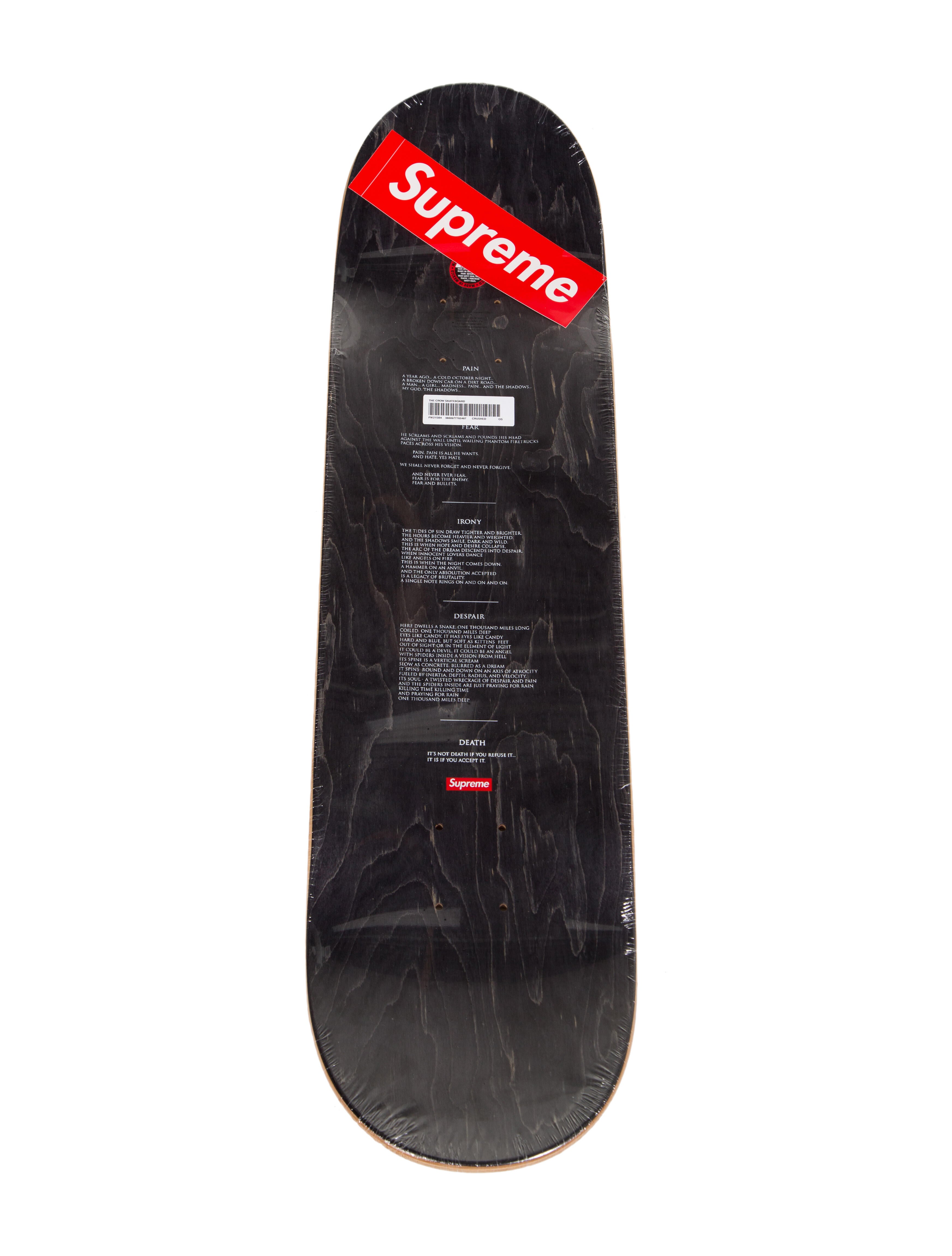 Supreme The Crow Skateboard Deck - Black Skate Decks, Collectibles