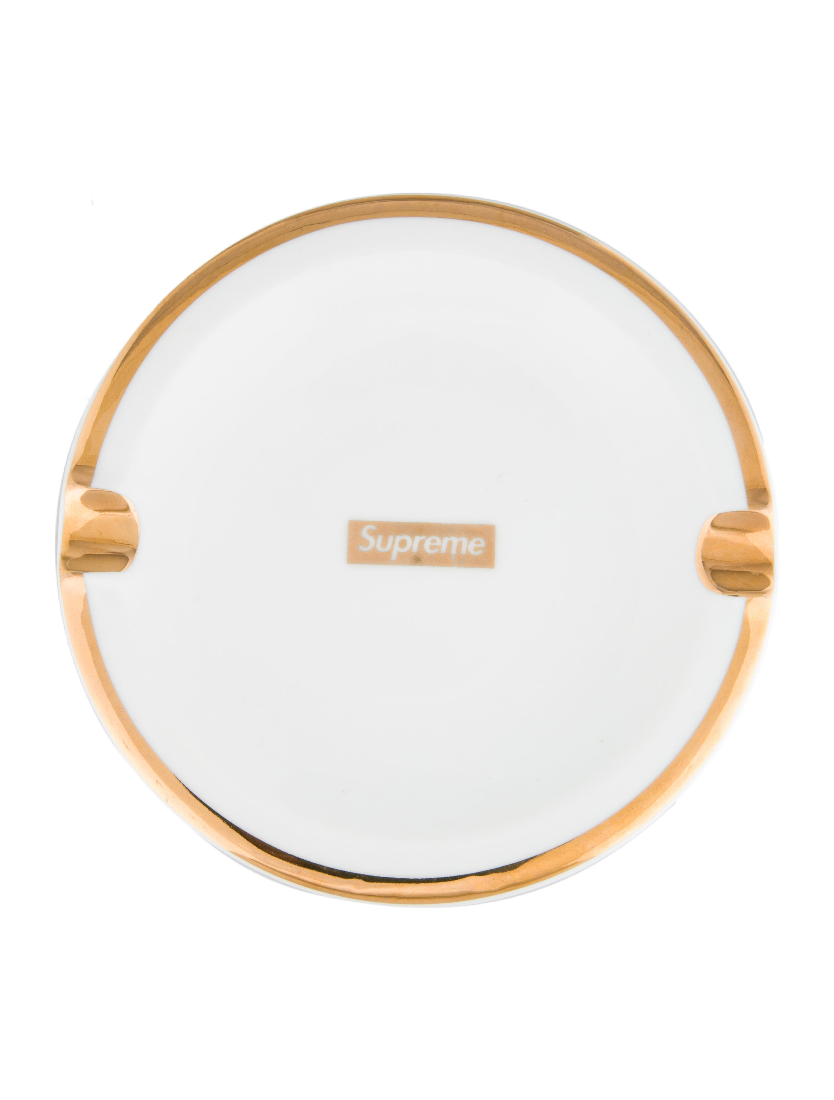 supreme gold trim ceramic ashtray