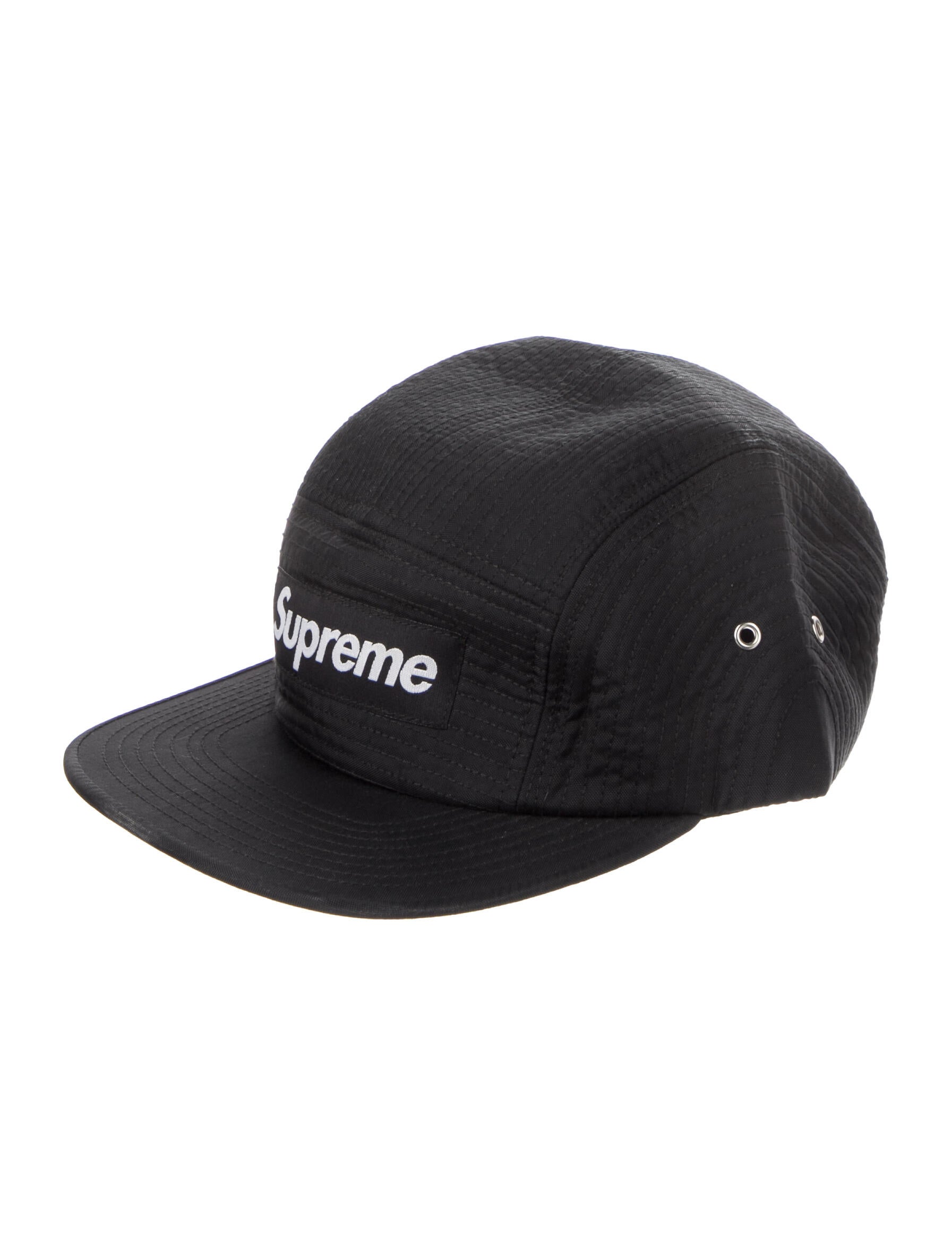 Supreme Tonal Seersucker Camp Cap - Black Hats, Accessories