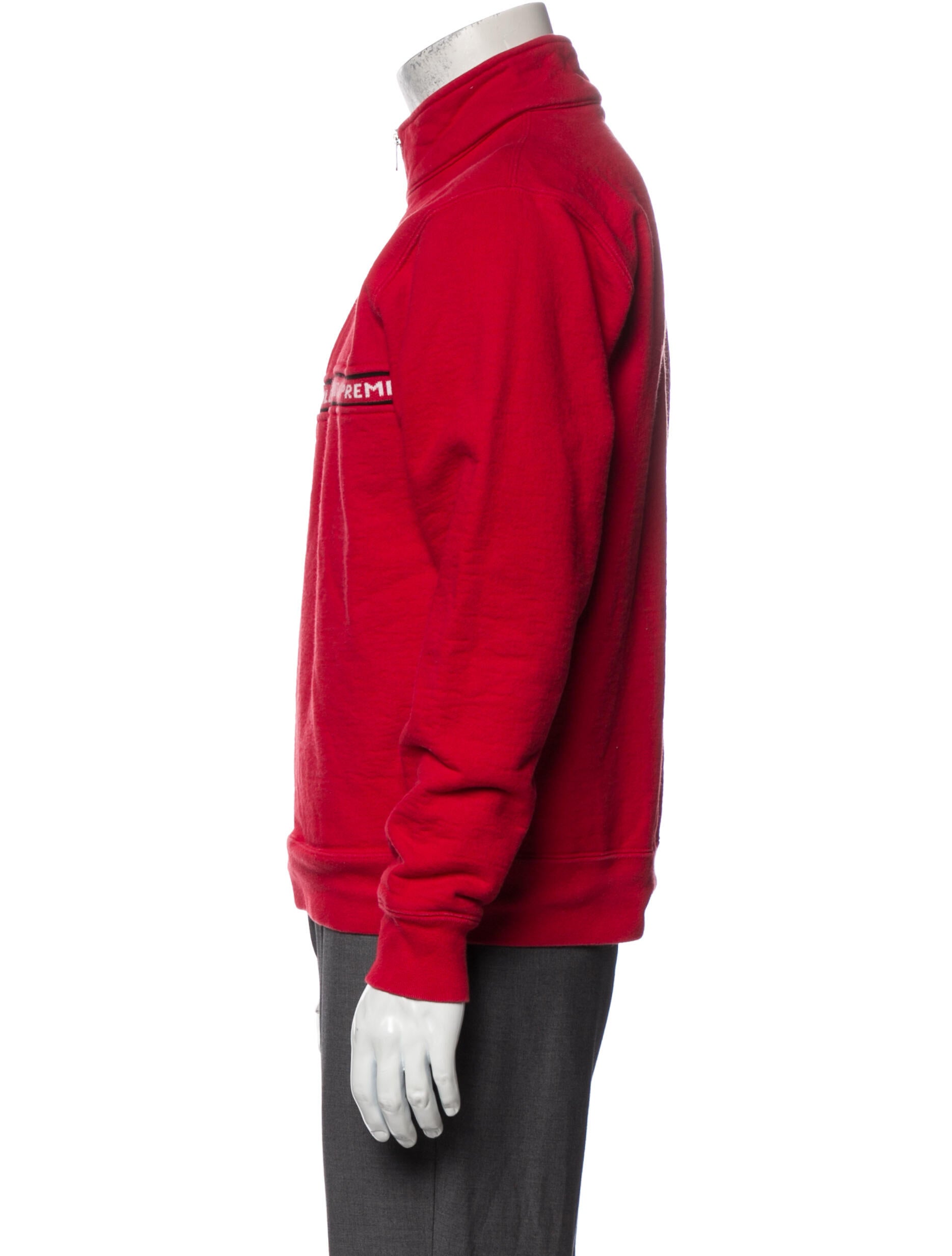 Supreme World Famous Half Zip Sweater Graphic Print