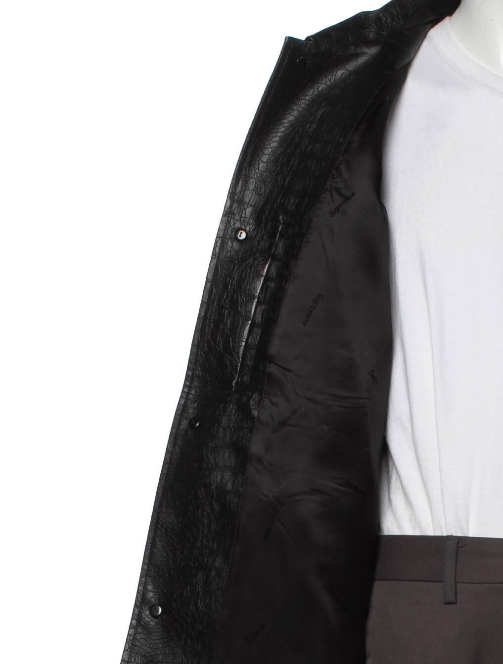 Supreme 2022 Faux Croc Car Moto Jacket - Black Outerwear, Clothing