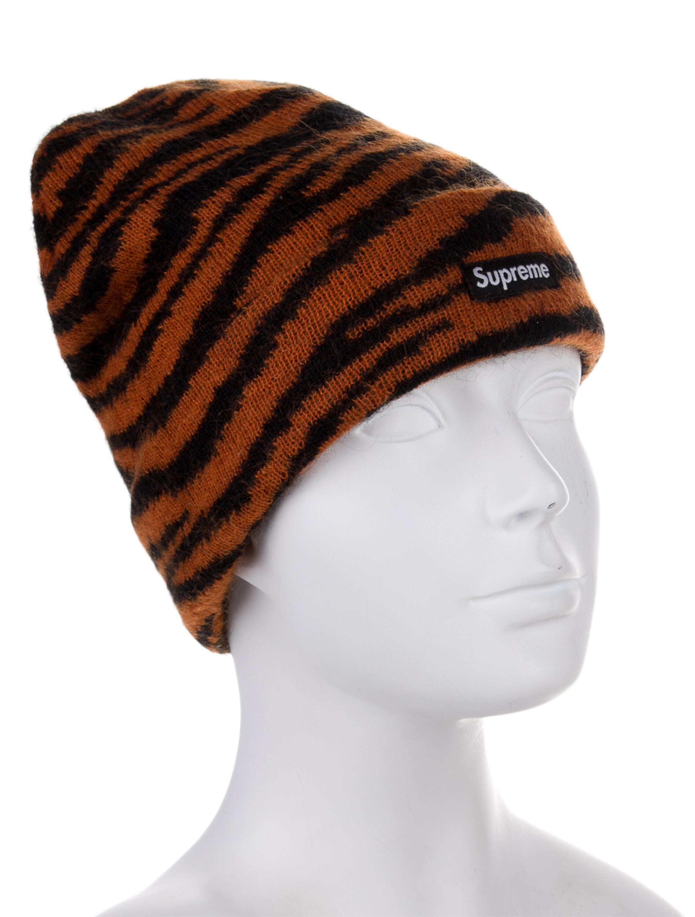 帽子 Supreme Mohair Beanie Tiger Stripe 20aw Supreme Mohair Tiger Stripe Beanie - Black Hats, Accessories